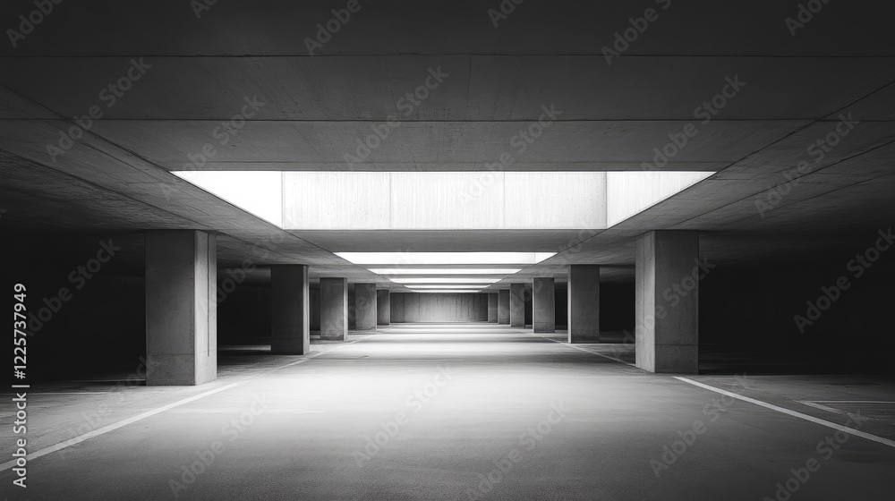 Concrete Tunnel with a Light Source at the End Concrete Tunnel with a Light Source at the End