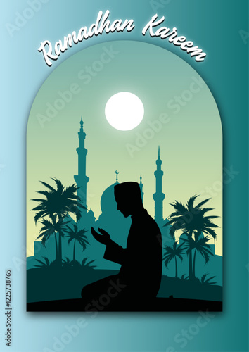 Ramadhan Kareem Vector Green Colors