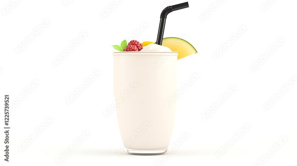 Yogurt ice drink with fruit elements Yogurt ice drink with fruit elements