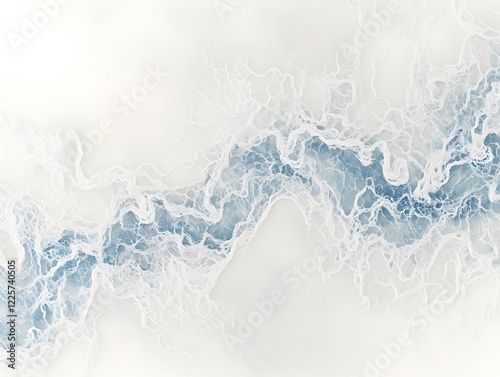 Abstract Blue White Swirling River Fractal Art Background