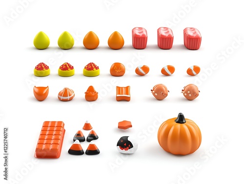 3D Halloween candy collection photo