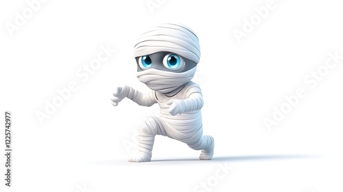 Cute 3D Halloween mummy character photo