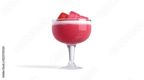 Yogurt ice drink with strawberries photo