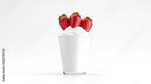 Yogurt ice drink with strawberries photo