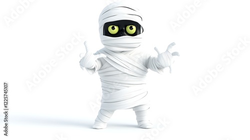 Cute 3D Halloween mummy character photo