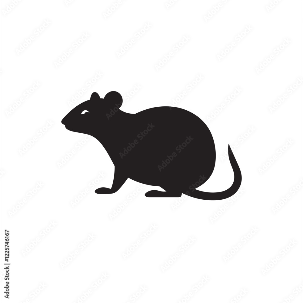 Obraz premium Minimalist mouse Silhouette in Black