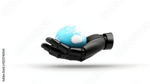 Robot hand with metallic futuristic design photo