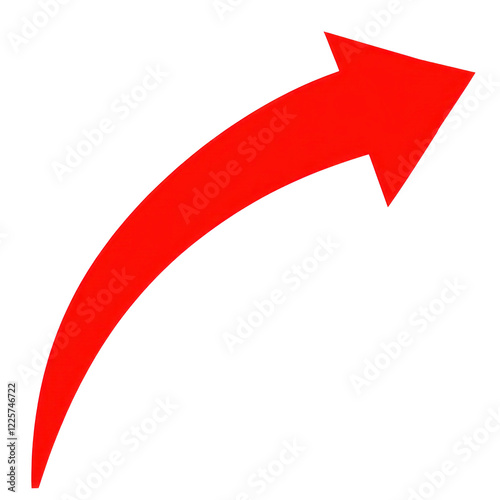 Wallpaper Mural Curved red arrow directed upward suitable for various design projects, isolated on a transparent background. PNG Torontodigital.ca