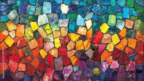 Colorful mosaic tile wall background texture