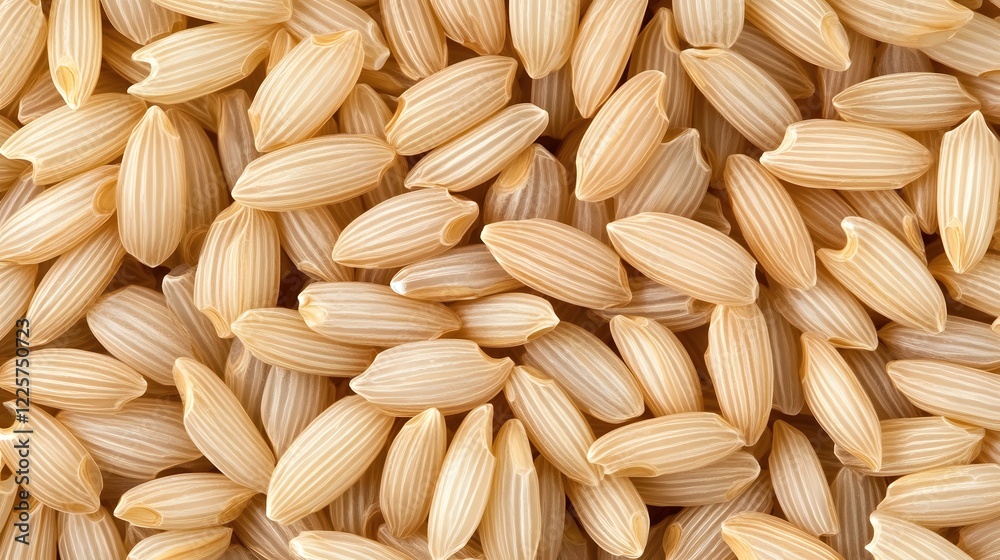 Close-up Detailed Macro Shot of Brown Rice Grains Close-up Detailed Macro Shot of Brown Rice Grains