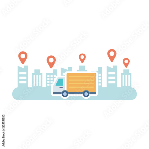 トラックとマップピン