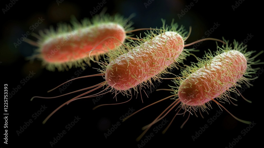 Rod-shaped bacteria, symbolizing microscopic life's intricacies, ideal for microbiology education. Rod-shaped bacteria, symbolizing microscopic life's intricacies, ideal for microbiology education.