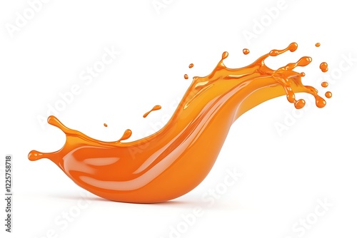 Orange juice splash with tangy citrus photo