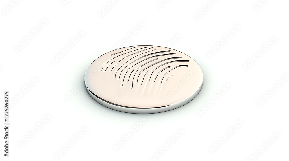Metallic fingerprint icon with silver finish Metallic fingerprint icon with silver finish