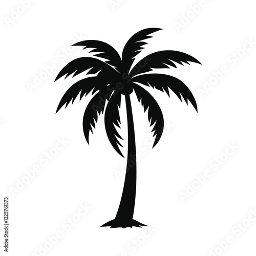 coconat tree silhouette on a white background