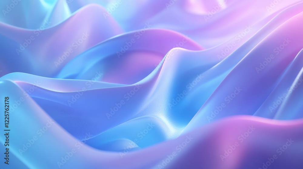Fototapeta premium A dynamic 3D background with flowing abstract shapes vibrant gradients of blue and purple soft lighting creating depth and shadows a sense of motion and energy 3D rendering created using Blender