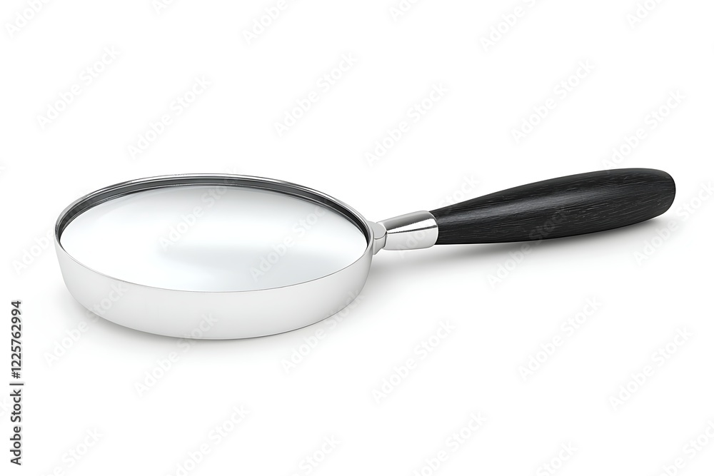 Magnifying glass icon with silver handle Magnifying glass icon with silver handle