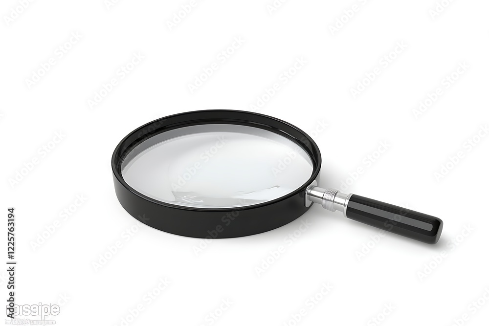 Magnifying glass icon with silver handle Magnifying glass icon with silver handle