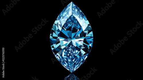 Exquisite blue marquise diamond gemstone. Diamond Path. Illustration