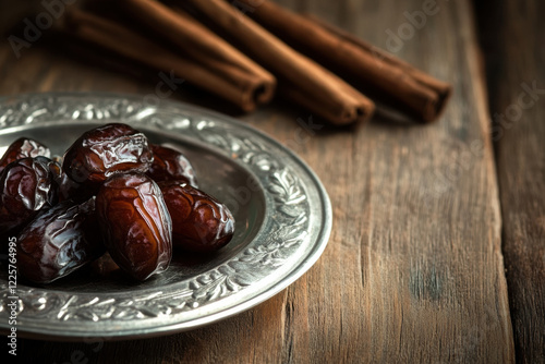 Dried date palm fruits or kurma, ramadan ( ramazan ) food 
 photo