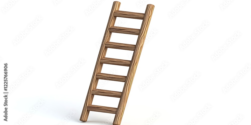 Wooden ladder icon with textured finish Wooden ladder icon with textured finish