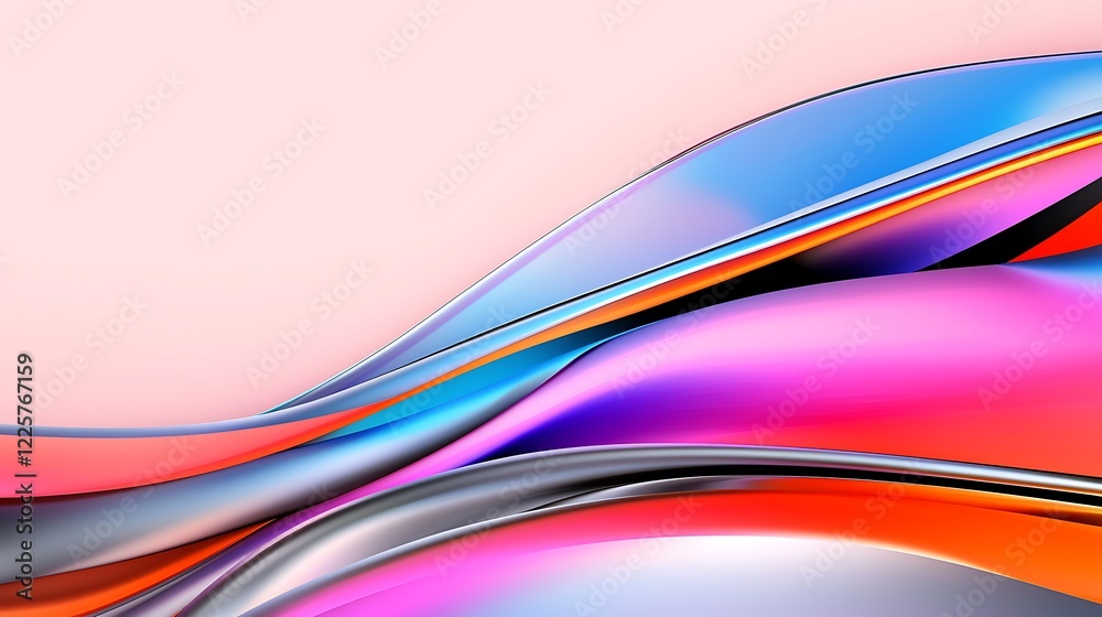 Abstract colorful waves flowing on pink background. Abstract colorful waves flowing on pink background.