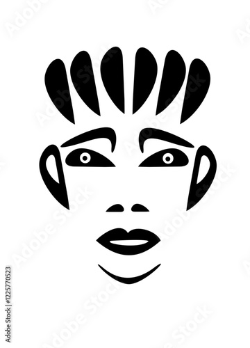 Face of a person isolated on white background.