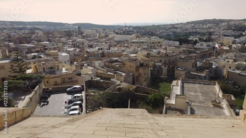 View of the town of Rabat on Gozo island, Malta, from the Cittadella historic fortress