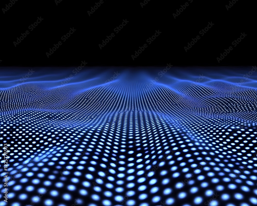 Abstract Blue Digital Wave Background Dots Pattern Abstract Blue Digital Wave Background Dots Pattern