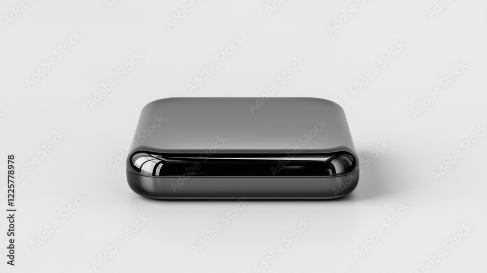 Black square case on white background. Product photography for online store Black square case on white background. Product photography for online store