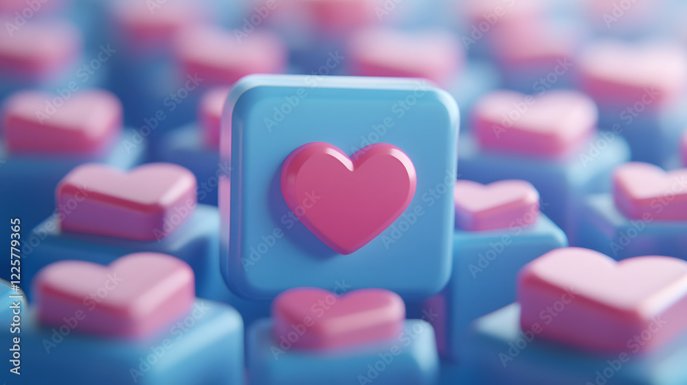 social media like notification icon with heart symbol. Social media success concept - 3d rendering
social media like notification icon with heart symbol. Social media success concept - 3d rendering