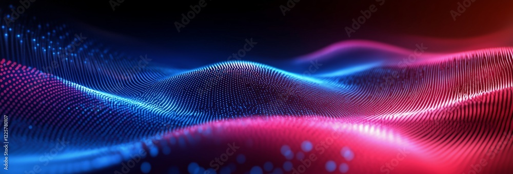 Colorful abstract waves of light flowing across a dark background at night with a digital feel Colorful abstract waves of light flowing across a dark background at night with a digital feel