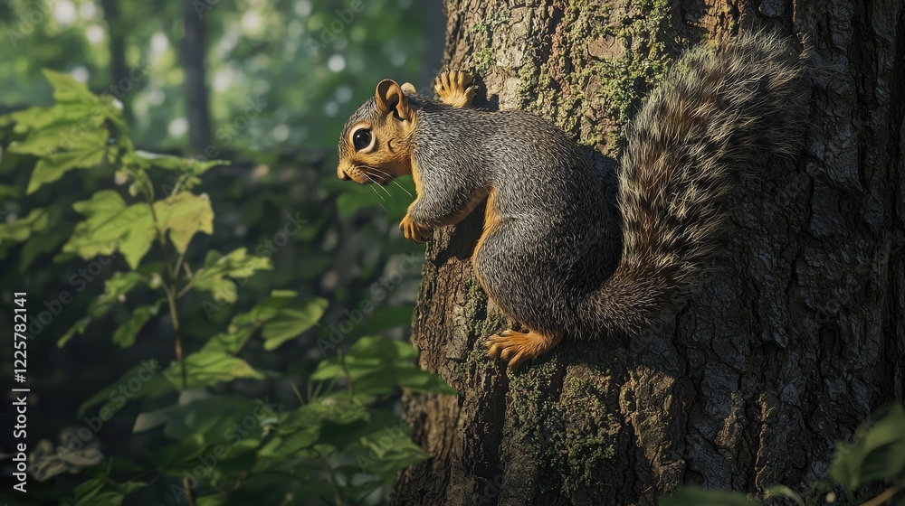 Majestic Squirrel on a Tree Trunk Majestic Squirrel on a Tree Trunk