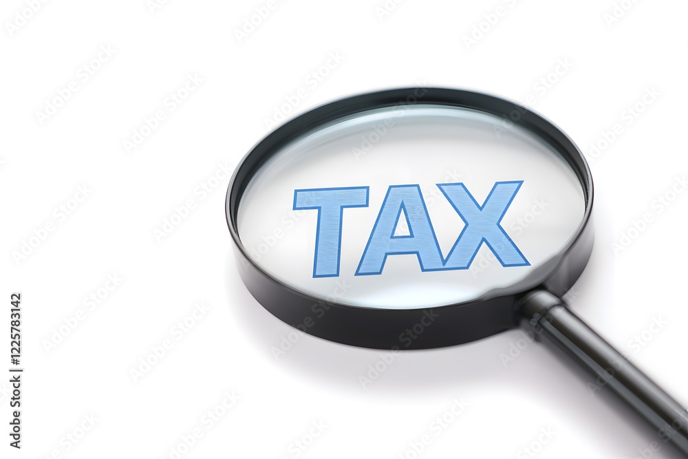 A magnifying glass focuses on the word A magnifying glass focuses on the word