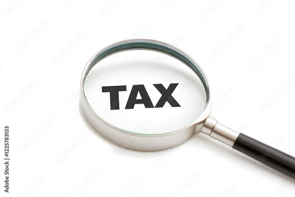 A magnifying glass focuses on the word A magnifying glass focuses on the word