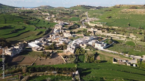 Spectacular view on the landscape of Gozo island, in the maltese archipelago, from Cittadella historic fortress