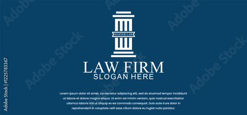 legal logo with the concept of the symbol of the pillar of justice, creative premium for lawyers and law firms