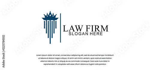 legal logo with the concept of the symbol of the pillar of justice, creative premium for lawyers and law firms