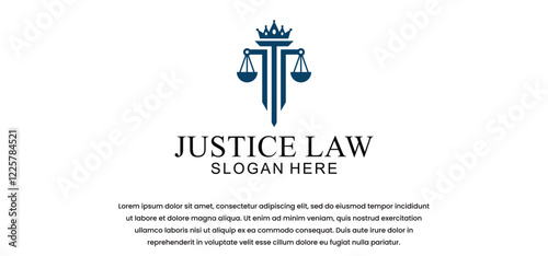 legal logo with the concept of the symbol of the pillar of justice, creative premium for lawyers and law firms