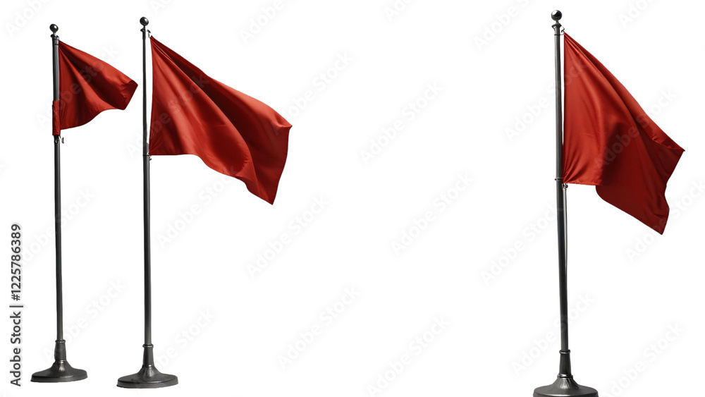 3d flag. red flag on a transparent background 3d flag. red flag on a transparent background