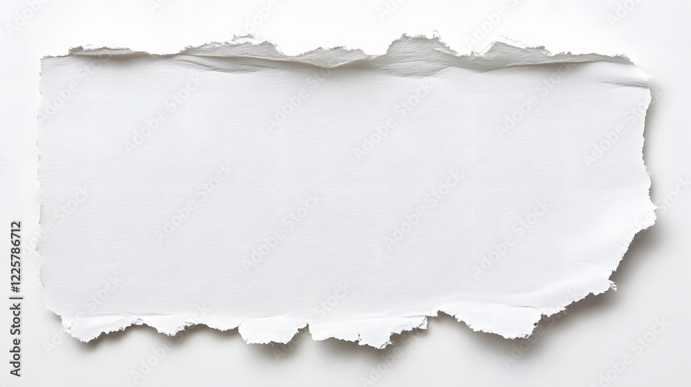 Torn White Paper Texture Background, Ripped Edges, Blank Space for Text Torn White Paper Texture Background, Ripped Edges, Blank Space for Text