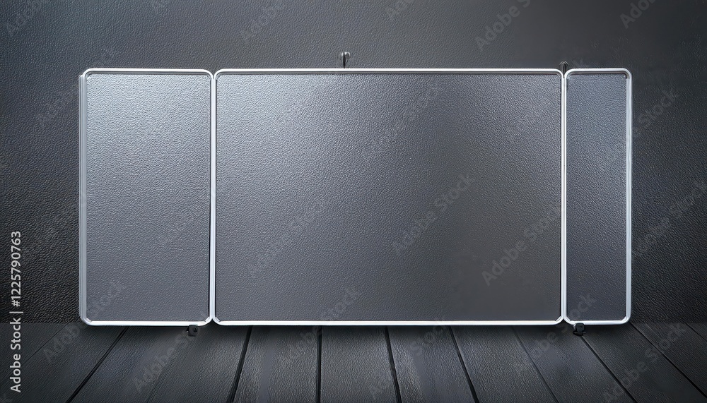 Imposing Gray Metal Banner Against a Minimalistic Background A Study of Texture and Industrial Chic, Perfect for Modern Interior Design or Advertisements Imposing Gray Metal Banner Against a Minimalistic Background A Study of Texture and Industrial Chic, Perfect for Modern Interior Design or Advertisements
