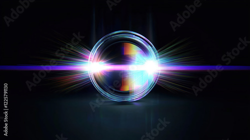 Lense flare overlay on black background. The background can be remove with a blending mode like screen