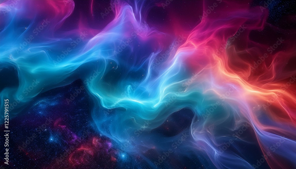 Fototapeta premium 오로라보다 화려한 색상의 플라즈마 구름이 우주를 채운 장면