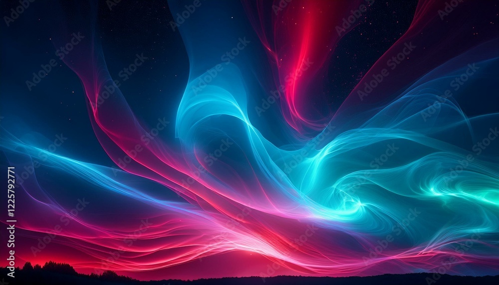 Fototapeta premium 오로라보다 화려한 색상의 플라즈마 구름이 우주를 채운 장면