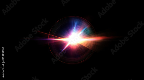 Lense flare overlay on black background. The background can be remove with a blending mode like screen.