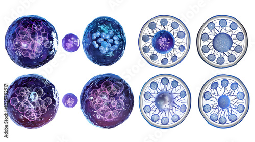 Detailed Representation of Human Oogenesis Stages: From Primary Oocyte to Mature Ovum photo