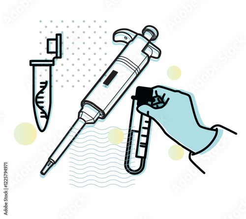 Micropipette - PCR Testing Lab Apparatus - Illustration