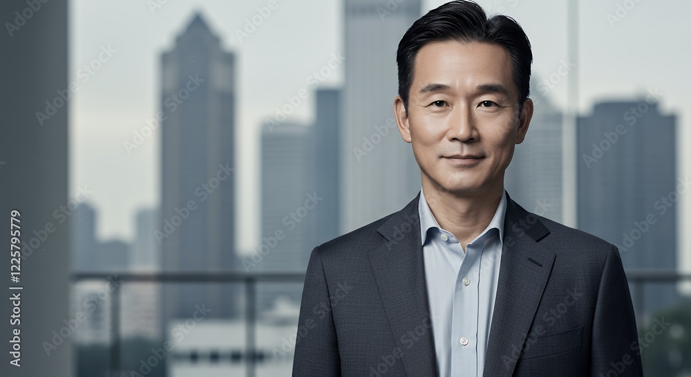 Professional Asian Businessman Portrait City Background Professional Asian Businessman Portrait City Background