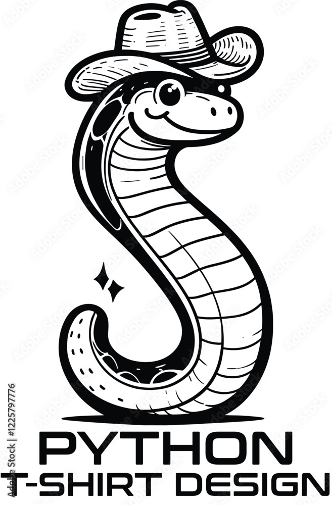 Fototapeta premium Python Vector T Shirt Design